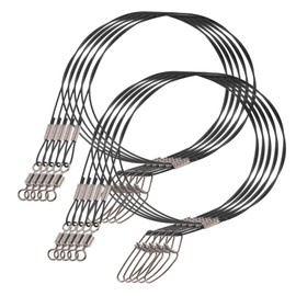 GANAZONO 10Pcs Heavy Duty Fishing Wire Leaders Durable Steel Construction with Swivels and Clips Resistant Saltwater Fishing Line High Carbon Steel for Bass and Trout Fishing