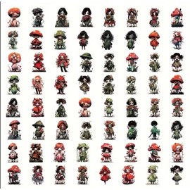 Unbranded 10pcs Mushroom Zombie Fungus Invasion Stickers- Scrapbooking, Journaling, DIY