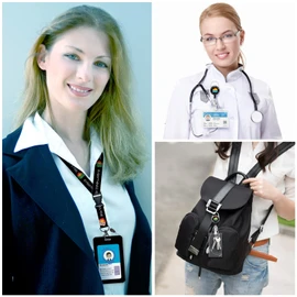 Dumpster on Fire Lanyards for ID Badges and Keys, Funny Badge Reel Retractable Heavy Duty with 360° Swivel Carabiner Clip, I'm Fine ID Badge Holder with Breakaway Lanyard, Teacher Nurse Office Gifts