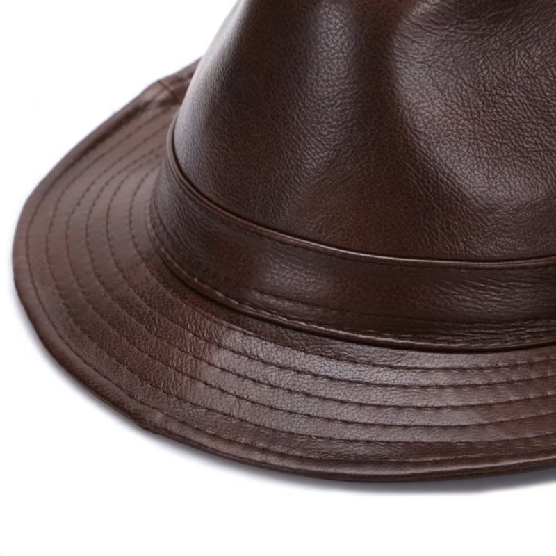 Alilyol Genuine Leather Hats Mens Men's Fashion Fedora Hat Trend