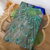 Walmsco Tablecloth Blue Green Peacock Feathers Decor For Dining Room