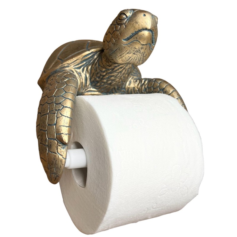 Sea Turtle Wall Mount Toilet Paper Roll Holder Rustic Nautical