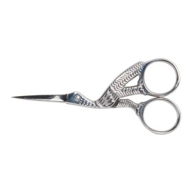 Diane Stork Scissors for Eyebrows, Silver, 3.75