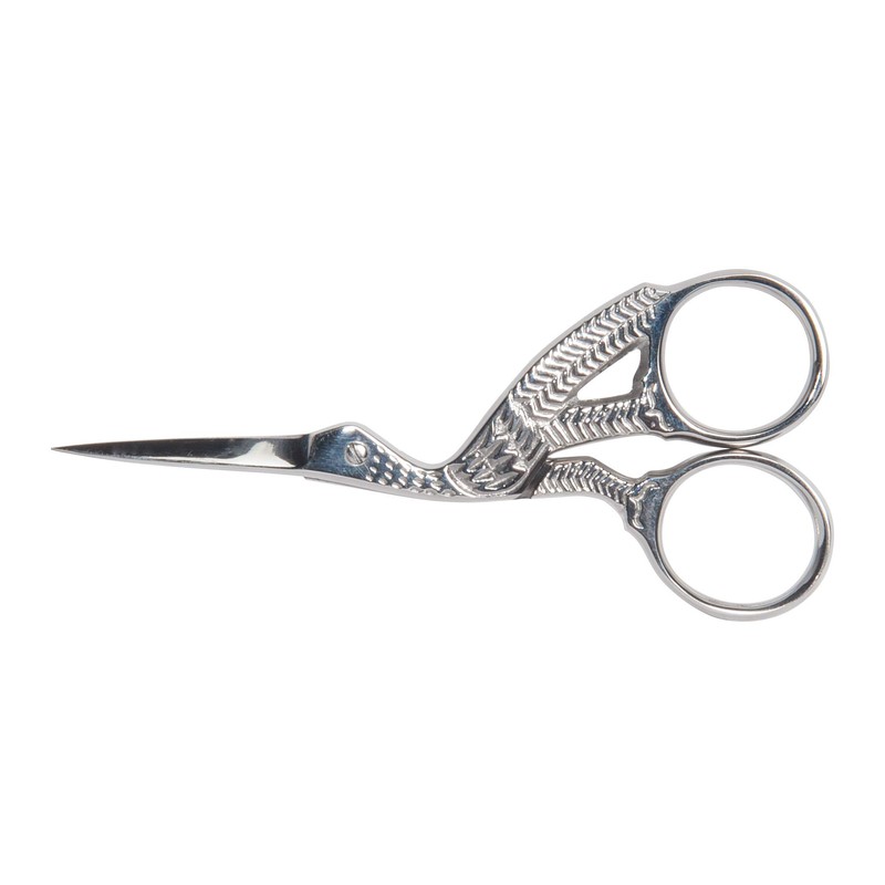 Diane Stork Scissors for Eyebrows, Silver, 3.75