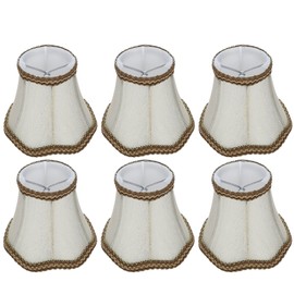 6Pcs Desktop Table Lamp Cover Fabric Lampshade Accessory for E14 Chandelier Light Bulb