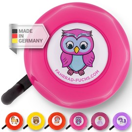 Children's Bicycle Bell – Owl Pink – Bicycle Bell Girl, Bell Bicycle Children, Bell Children's Bike, Balance Bike – Rings Loud, Easy Assembly