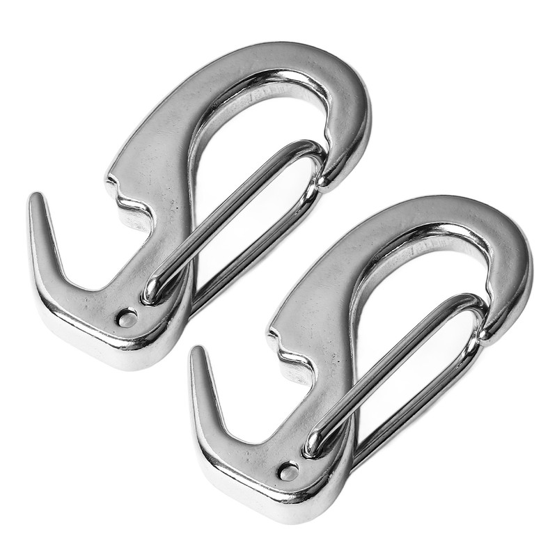 2 Pcs Stainless Steel Spring Hook 65mm Rust Prevention Spring