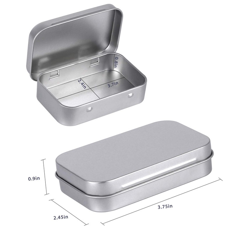 Tamicy Metal Rectangular Empty Hinged Tins - Pack of 40