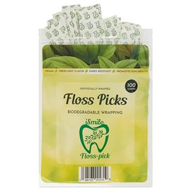 I-Smile Selecciones De Hilo Dental Envueltas Individualmente En Papel Biodegradable, Sabor Extra A Menta, Promueve La Salud De Las Encías, Es Resistente A Las Picaduras