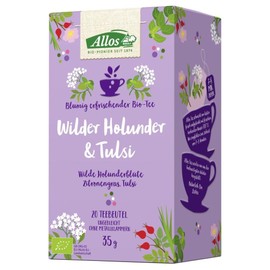Allos - Wild Elderberry and Tulsi Tea - 35 g - Pack of 4