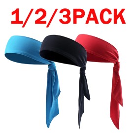Unbranded Head Tie Sports Headband Tennis & Ninja Bandana Athletic Sweatband for Men Women - Blue