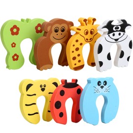 HNYYZL Door Stoppers,7Pcs Baby Proofing Corner Protector Baby Cartoon Animal Door Stop Soft Foam Cushion Baby Finger Protector,Prevent Child or Pet from Getting Locked in Room