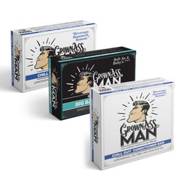 Grown Ass Man Co. Full Bath Bundle For Men - Shampoo Bar, Conditioner Bar, & Body Bar Pack - Rich Lather with Natural Oils - Plastic Free, Sustianable, & Eco-Friendly, Vegan & Organic Deep Clean (Soothing, 3-Pack)