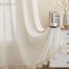 Gibelle Beige Boho Farmhouse Living Room Curtains 63 Inch Length,