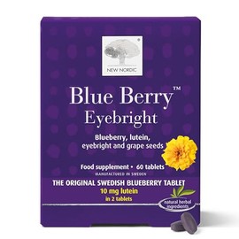 New Nordic Ltd New Nordic Blue Berry Eyebright - Natural Eye & Vision Care Supplement - 10 mg Lutein Maintains Healthy Eyes - 60 Tablets