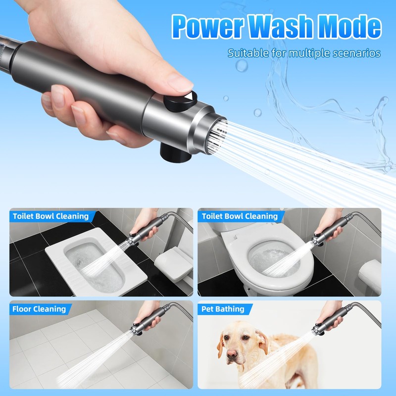 Shower Head with Handheld, Ion Drops Shower Head with 3