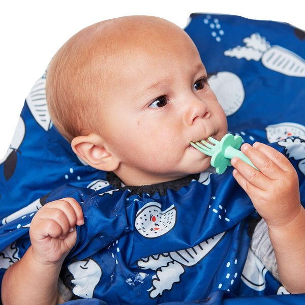 Grabease - Babero impermeable para bebés y niños pequeños, lavable a máquina, de 6 a 24 meses, azul marino