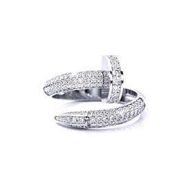 L & M Accessorize Nail Ring - 18K Yellow and White Gold Plated, 925 Sterling Silver, 925 Sterling Silver,Gold Plated,Silver,White, Cubic Zirconia