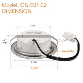 Awoco ON-E01-32 LED Light Bulbs Replacement for Range Hoods - 12V DC, 3W, Cooker Hood led Light Bulbs with 6000K Cold White (Pack of 2)