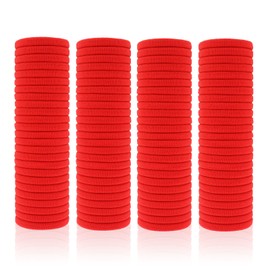 Pack of 100 Women's Hair Bobbles for Girls, Ponytail Rubber, Elastic Hair Bands for Women Girls (Red)