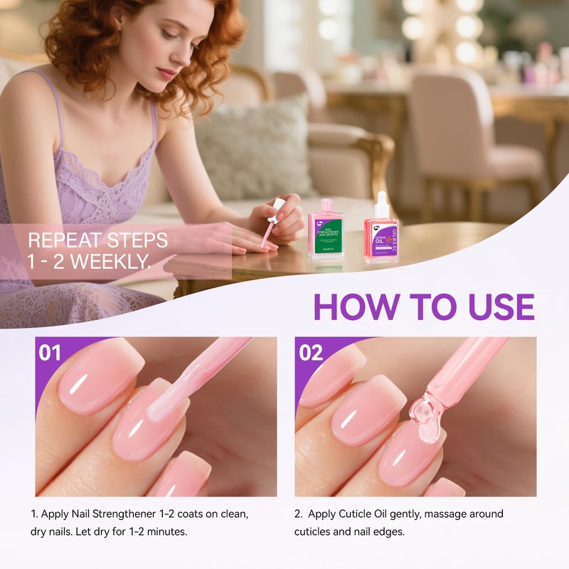 Natural Nail Growth & Oil Kit: Rose & Pomegranate Nail