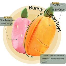 Rabbit Cuddly Toy Hide and Hide, Plush Rabbit, Easter Bunny Plush Toy Rabbit, Hide and Seek Game, Rabbit Cuddly Toy, Cuddly Toy, Easter Bunny Doll, Gift for Children (Carrots)