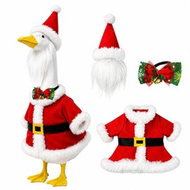 23" Christmas Porch Goose Outfits, Santa Goose Clothes with Bowtie