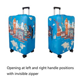 WUJIAONIAO Travel Luggage Cover Baggage Suitcase Protector Fit for 18-32 Inch Luggage (S (for 18-20 inch luggage), Eiffel Tower)