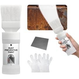 CARPOLY 2-in-1 Rust Converter & Metal Primer with Brush(5.29 Oz), Stops & Prevents Corrosion on Metal, Anti-Rust Coating Rust Paint, Inhibitor for Cars, Trucks, Trailers - White
