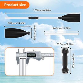 WTMORE Boat Oars Kayak Paddles Aluminum Alloy Boat Accessories Detachable Boat Paddle for Canoe River Pool Water Float Sports 1 Pair