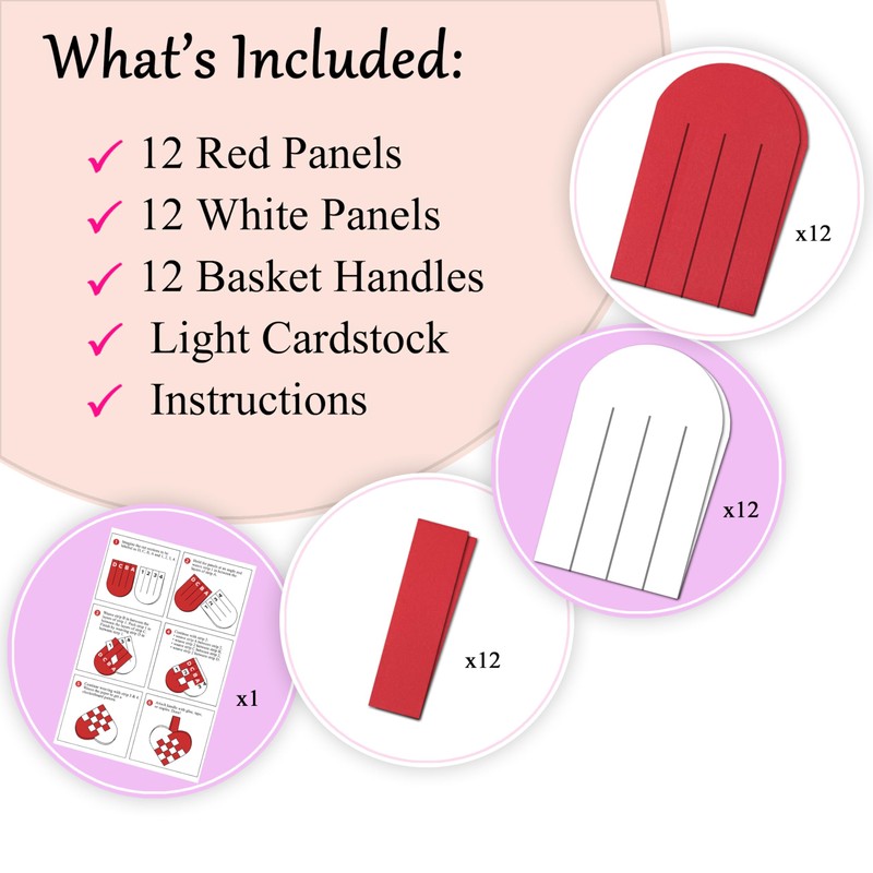 12 DIY Danish Heart Baskets. Precut and Ready to Use,