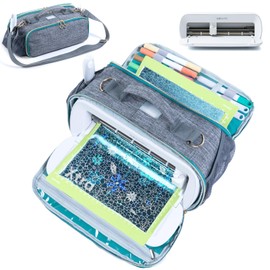 IMAGINING Carrying Case for Cricut Joy Xtra, Joy Extra Carrying Bag with Pockets for Cricut Accessories and Tools, Front and Back Side Full Open