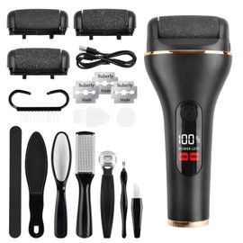 Focenat Hornhautentferner Elektrisch, Hornhaut Entfernen Fuß mit 2 Gänge, IPX7 Wasserdicht Hornhautraspel Füße, Callus Remover, Fußpflegegerät Pediküre Set für Rissige Fersen Abgestorbener (Schwarz)