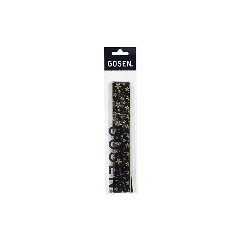 GOSEN Overgrip Japanese Pattern "Flowers" Black x Gold B815BKG