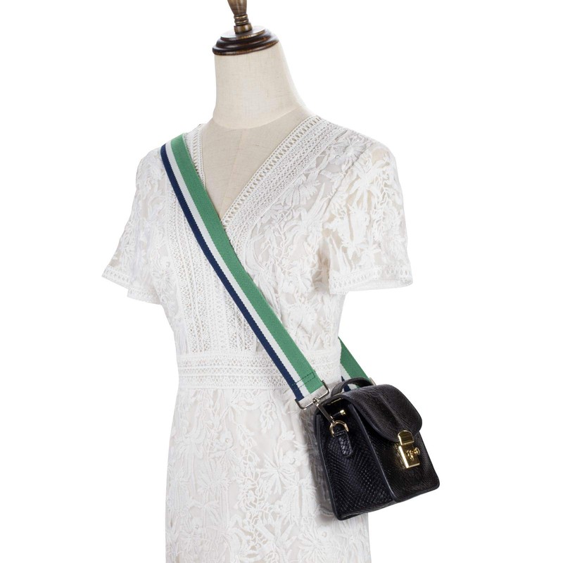 Allzedream Purse Strap Replacement Crossbody Handbag Stripe Wide Adjustable (Green)