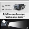 LED Sensor Light Brightness Adjustable Headlamp COB Hat Clip Light