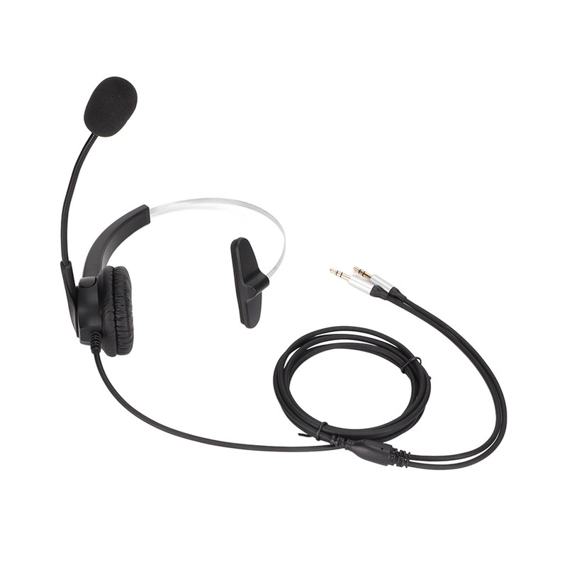 Call Center Headset Mono Noise Cancelling Dual 3.5mm Plug Computer