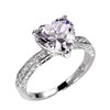 Psiroy 925 Sterling Silver Plated Cubic Zirconia Heart Promise Ring