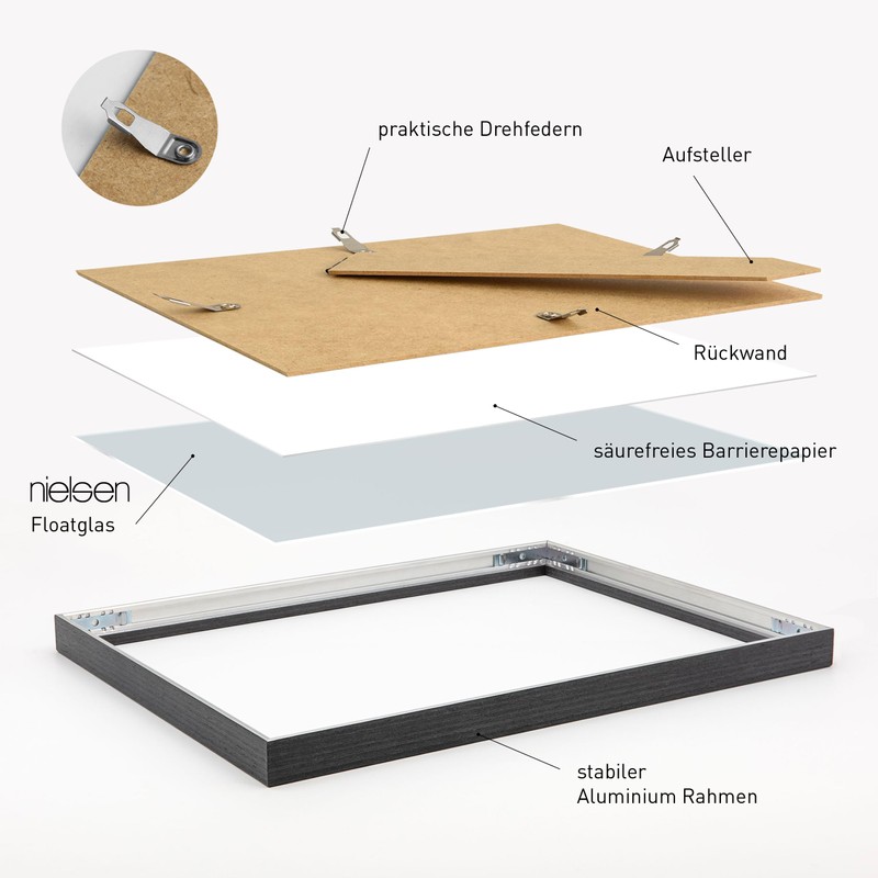nielsen Alpha Aluminium Picture Frame, 15 x 20 cm, Grey