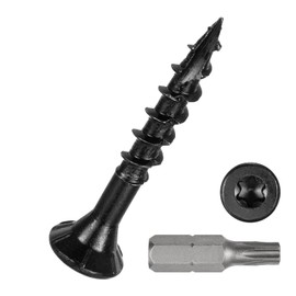 DTGN #8x1-1/4 Deck Screws - 300Pack - Good for Decks, Fences, Frames, Farms, Outdoor Furniture - Carbon Steel Wood Screws W/ T25 Torx Star Drive Bit - Black