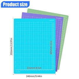 WYYFXY® 3 Pieces Cutting Mat for Cricut-Joy-Xtra, A4 Cutting Mats for Plotter, Crafts, Patchwork (StandardGrip, LightGrip, StrongGrip)