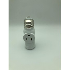 Figame 3 Prong Light Bulb Socket Plug Adapter, Polarized Bulb Socket Converter, E26/E27 Bulb to 2/3 Prong Plug Socket Splitter for Porch Porch CCTV Camera Indoor Outdoor 2 Pack (White, 2)