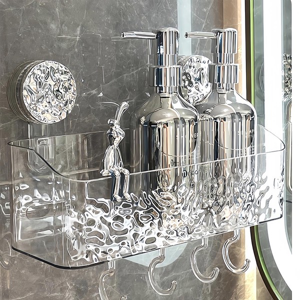 Shower Caddy Suction Cup, Wall Mounted Rack Organizer Removable Bathroom
