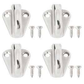EMSea Pack of 4 Boat Fender Hooks Marine Fender Hooks Made of 316 Stainless Steel Robust Boat Fender Clip for Vehicles Seagoing Ships with Screws 37 x 31 mm