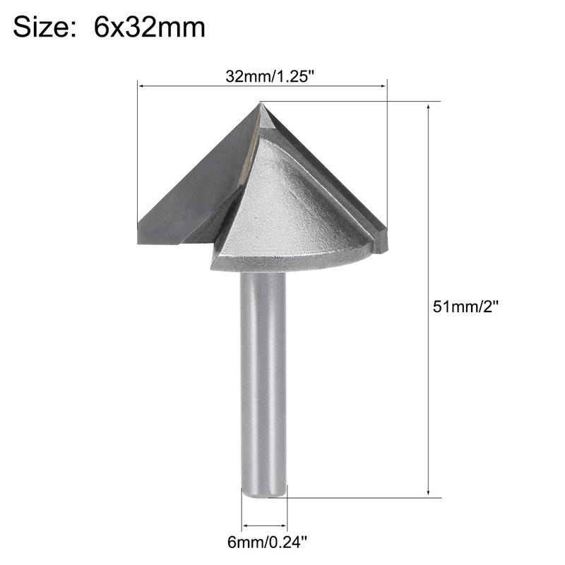 uxcell 90 Degree V-Groove Router Bit 32mm Dia with 6mm