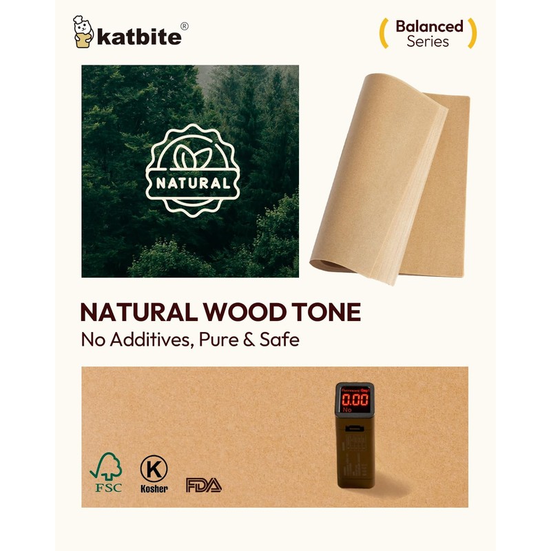 Katbite 200 Pcs Parchment Paper, 8 x 8 Inch Unbleached