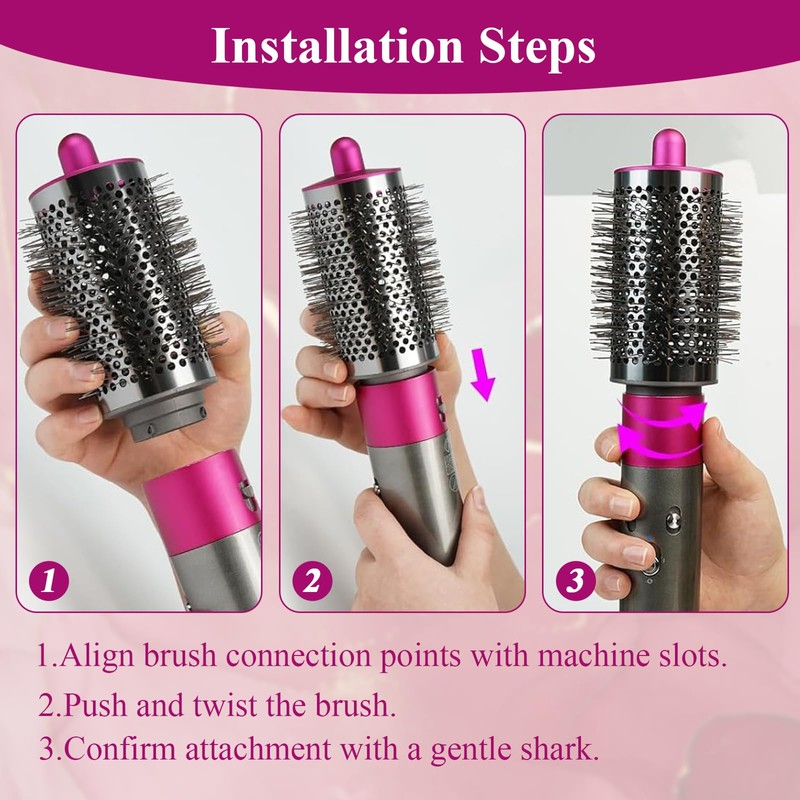 ExcellaElite Round Volumizing Brush for Dyson Airwrap Hair Styler, Large
