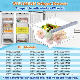 W11162443 W11046494SxS Replacement for refrigerator freshness drawer Compatible with Whirlpool, Maytag Refrigerator. W11162443 Crisper Replace for whirlpool, refrigerator drawer