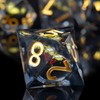 ORUZA 7 Piece Dragon Eye Polyhedral DND Dice, Resin D&D