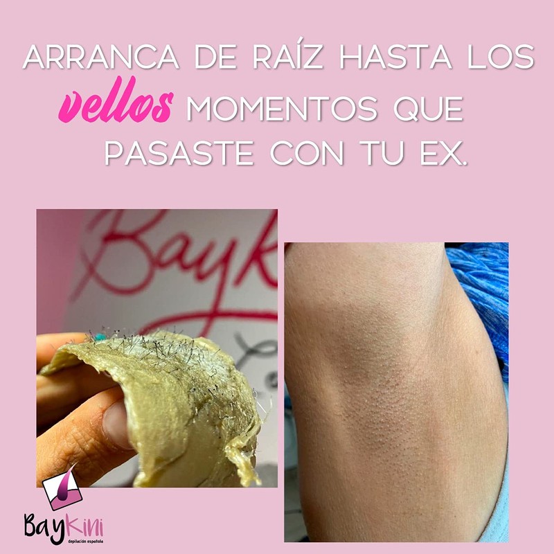 Baykini Tarro de cera española depilatoria, aroma FRUTOS ROJOS, piel